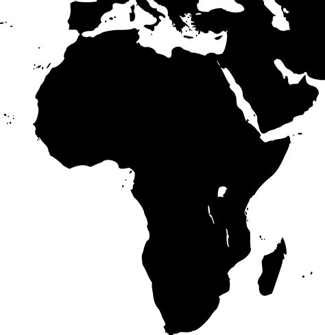 Africa Clipart African Map Black And White Png Download Full Size Images