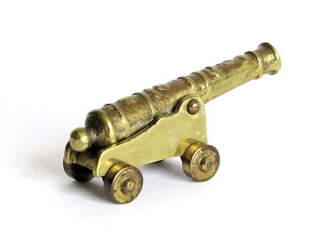 Vintage Miniature Brass Cannon Retro Diorama Military Model Etsy Uk