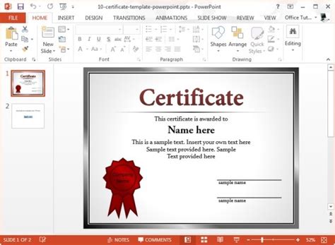 Free Powerpoint Certificate Template