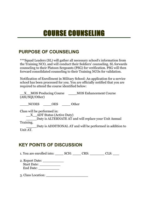 Free Printable Army Counseling Form Templates [DA 4856] Fillable PDF