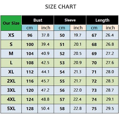 Size Chart Ubicaciondepersonascdmxgobmx