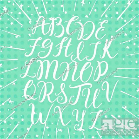 Hand Drawn Vector Alphabet Calligraphy Letters For Your Design Stock