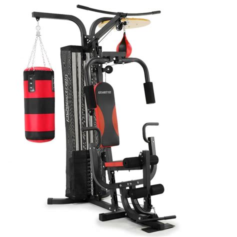 Powertrain Home Gym Station W Boxing Punching Bag And Speed Ball