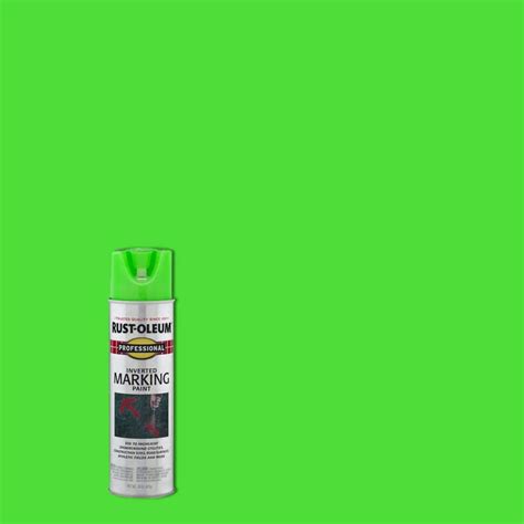 Rust Oleum Professional 15 Oz Fluorescent Green Inverted Marking Spray