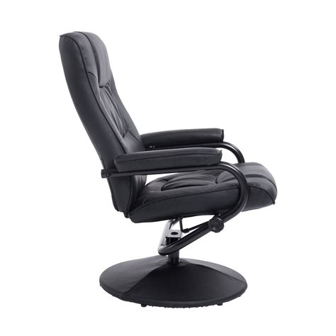 The squared ottoman has a padded top. HOMCOM Ergonomic Faux Leather Lounge Armchair Recliner ...