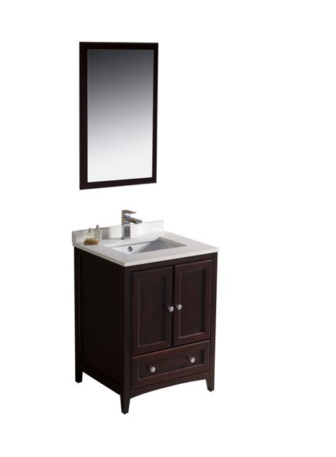 24 Inch Single Sink Bathroom Vanity in Mahogany