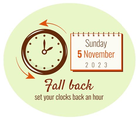 Daylight Saving Time Ends Fall Back Change Clocks Vector Illustration