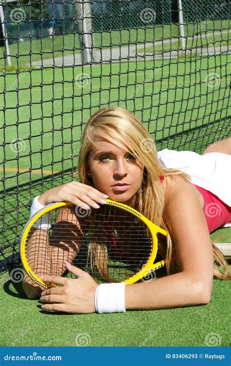 Lovely Blond Tennis Girl Stock Image Image Of Attractive 83406293