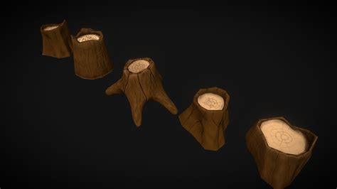 Stylized Tree Stumps Asset Pack Buy Royalty Free 3d Model By Gebus
