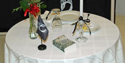 Some call it the remembrance table, or the fallen soldier table. Angry Atheists Attack the Bible and POW/MIA Memorial ...