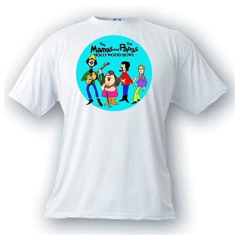 The Mamas And The Papas Band At The Hollywood Bowl Vintage Colored Image T Shirt California Rock