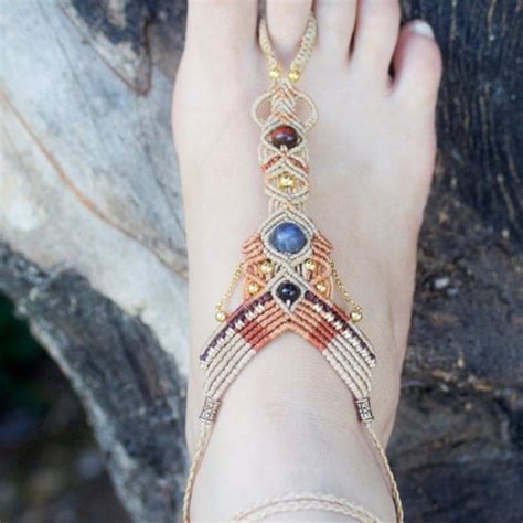 Items Similar To Micro Macrame Single Barefoot Beach Anklet Barefoot