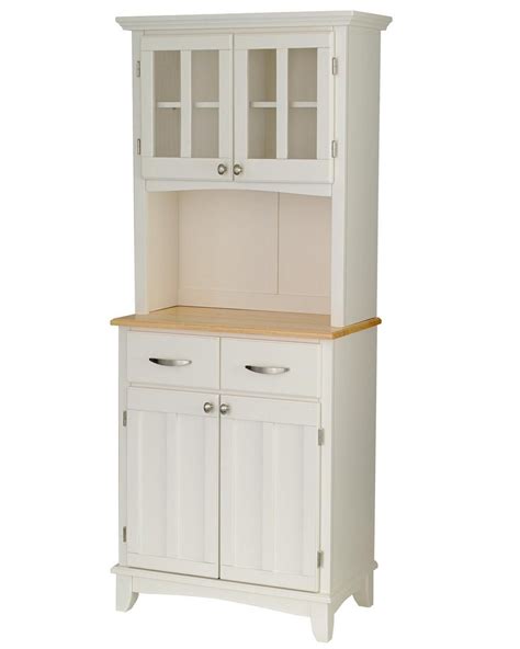 Buffet With Wood Top And Hutch White Finish Home Styles