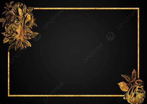 Textured Black Gold Floral Border Background Wallpaper Black Gold