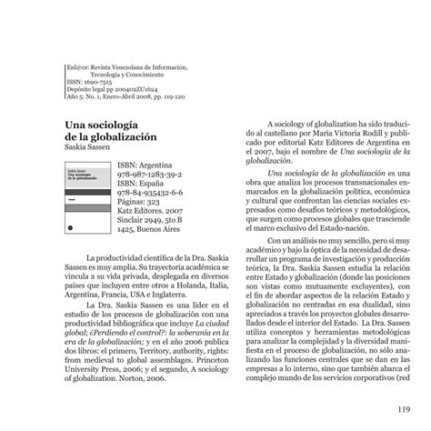 A Sociologia Saskia No Seu Livro Mostra Como A Mobilidade