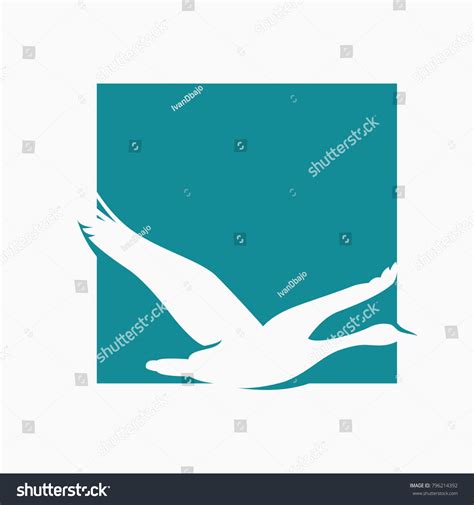 Flying Goose Silhouette Vector Logo Isolated Stock Vector Royalty Free