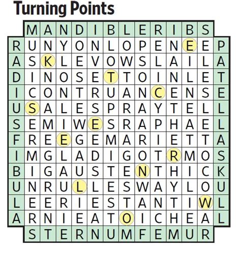 Turning Points Saturday Puzzle March 17 Wsj