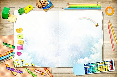School Supplies Creative Background Printing Book Cover Background