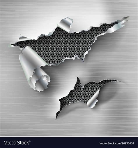 Torn Ripped Steel Template Sides Royalty Free Vector Image