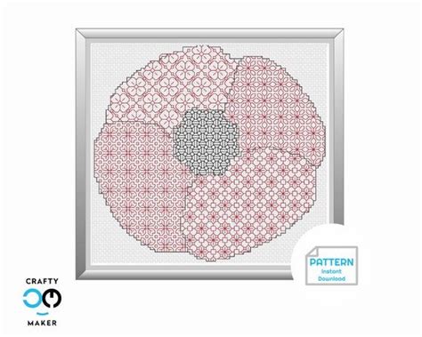30 patterns plus alphabets 2021. Poppy Blackwork Pattern | Remembrance Day | Lest We Forget ...