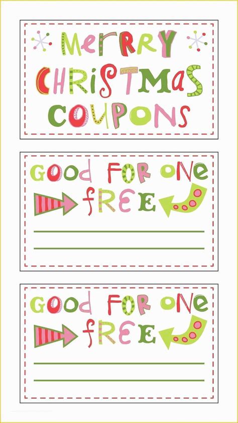 Free Printable Coupon Templates Of Free Printable Christmas Coupons