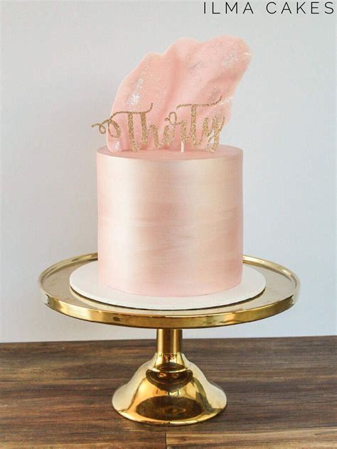 This Cake Was For A Glitz And Glamour Themed Birthday With Rose Gold Pearlescent Effect A