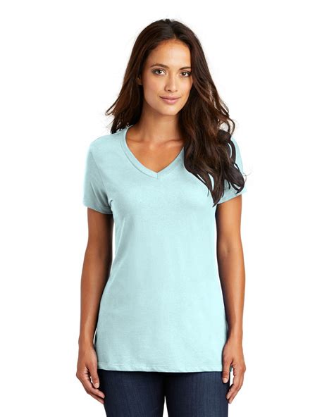 District Dm1170l Womens Perfect Weight V Neck Tee