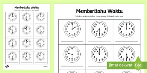 Matematik Tahun 1 Masa Dan Waktu Muka Jam Twinkl