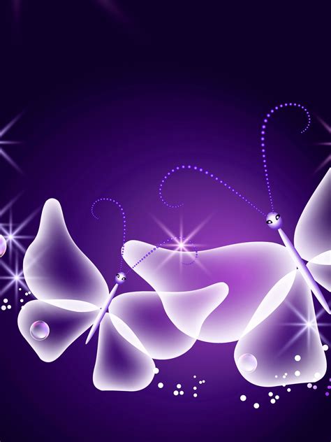 Free Download Purple Sparkle Glow Butterfly Neon Wallpapers Photos