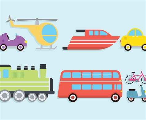 Transportation Clipart Set Vector Art And Graphics