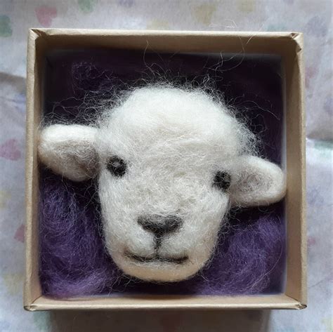 herdwick sheep needle felted brooch british wool t etsy