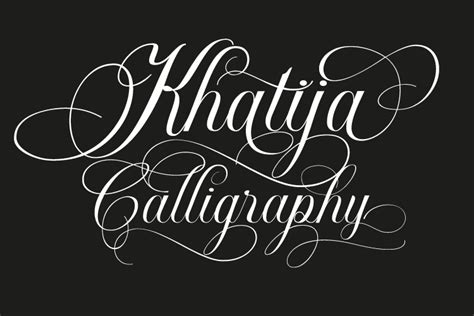 Khatija Calligraphy Font 38 Lineart Fontspace