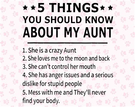 5 things you should know about my aunt png digital download etsy