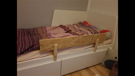 Why not make one of these diy bed frame projects? DIY Wooden Baby Safety Bed Rail - YouTube