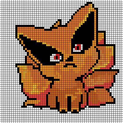 Naruto Uzumaki Kurama Naruto Pixel Art Grid Anime Pixel Art Sexiz Pix