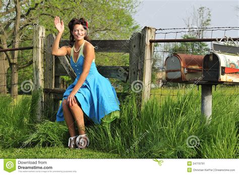 Country Pin Up Girl In A Farm Stock Image Image 24719791