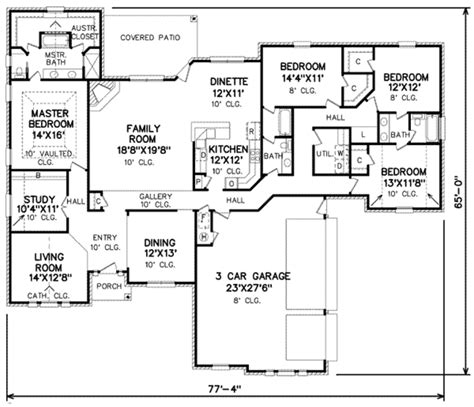 Traditional Style House Plan 4 Beds 3 Baths 2743 Sqft Plan 65 239