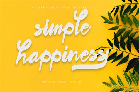 The Simple Happiness Script Font The Ocean Studio Fontspace