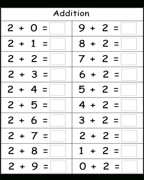 Addition Math Facts Worksheets