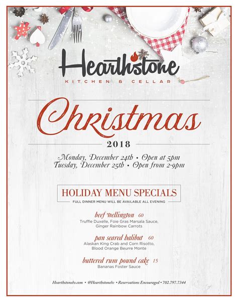 If possible promote this non traditional christmas dinner menu idea graphic for your friends , family via google plus, facebook, twitter, instagram or another social media site. A Summerlin Christmas Dinner at Hearthstone - Hearthstone ...