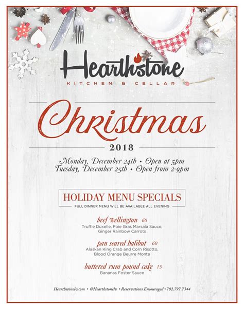Whether you like traditional or unique recipes, you can do from traditional dishes like honey glazed ham to nontraditional picks like mushroom stromboli, there's a holiday recipe that will satisfy. A Summerlin Christmas Dinner at Hearthstone - Hearthstone ...