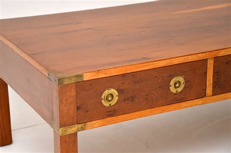 Antique Military Campaign Style Yew Wood Coffee Table Marylebone Antiques