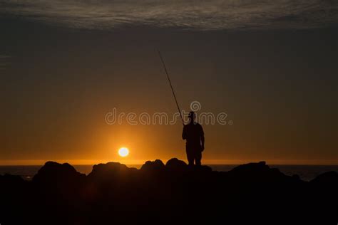 Fisherman In Sunset Stock Image Image Of Aquatic Beach 35862069