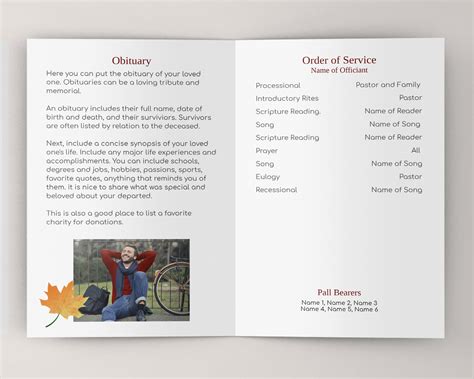 How To Make A Memorial Service Program Or Funeral Booklet • Funeral