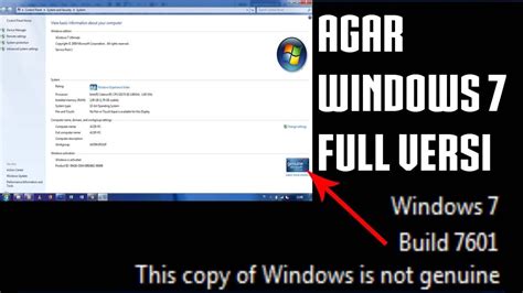 8 langkah cara menghilangkan windows7 build 7601 this copy of windows is not genuine: Cara Membuat Windows Menjadi Full Versi (Genuine ...