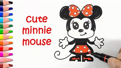 How To Draw Cute Minnie Mouse Step By Step Easy Drawing Tutorial
