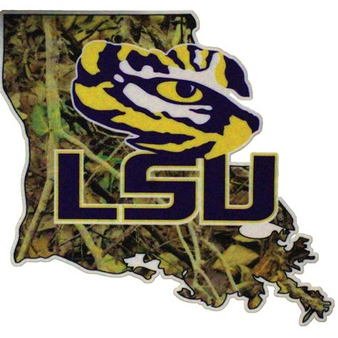 Lsu Tigers Primary Tiger Eye And Camo State Logo Premium Decal