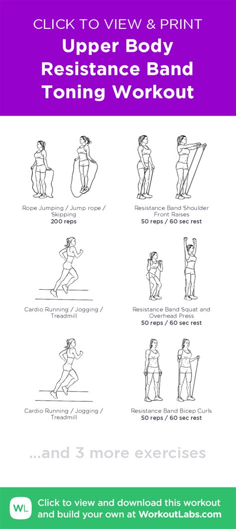 Upper Body Resistance Band Toning Workout Click To View And Print