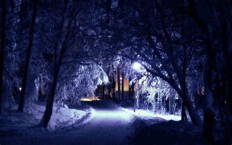 Snowy Night Wallpapers Top Free Snowy Night Backgrounds Wallpaperaccess