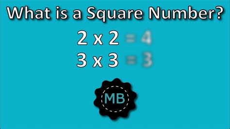 What Is A Square Number Youtube